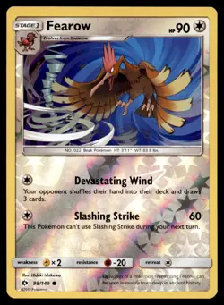 Fearow 98/149 Common SM Base Set Pokemon Reverse Holo Lightly Played - Image 1