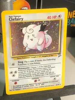 WOTC Pokemon TCG Base 2 - Holo Rare - Clefairy 6/130 - w/ SWIRL - NM x1 - Image 1