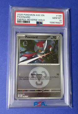 2026 Pokemon ASC EN Pawniard Energy Reverse Holo #146 PSA 10 GEM MT - Image 1