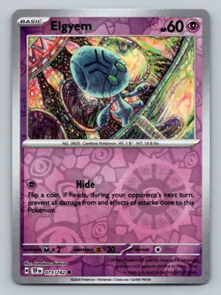 Pokemon Elgyem SV05: Temporal Forces 073/162 Near Mint NM Reverse Holo - Image 1