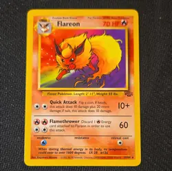 Pokemon TCG Flareon 19/64 Jungle Rare Regular English 70 HP Himeno 1999 - Image 1