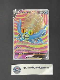 Omastar V 174/195 Full Art Ultra Rare - SwSh12: Silver Tempest - Pokemon TCG - Image 1