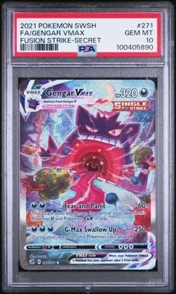 Pokemon Card Gengar VMAX 271/264 Fusion Strike PSA 10 Gem Mint - Image 1