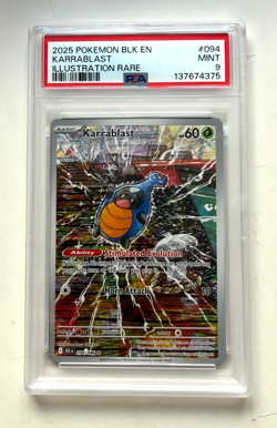Graded Pokemon Card 094/086 Karrablast Illustration Rare Black PSA 9 MINT 2025 - Image 1