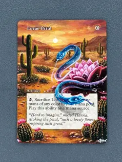 x4 Lotus Petal #294 MTG Tempest Hand Painted Altered Art Magic The Gathering 🐟 - Image 5