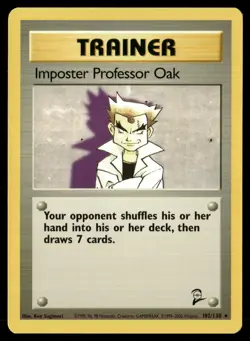 Imposter Professor Oak Base Set 2 102/130 Light Play Rare Pokemon TCG - Image 1