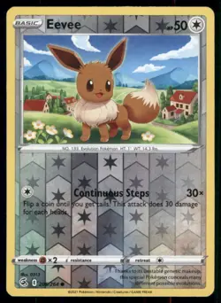 Eevee 205/264 Common Fusion Strike Pokemon Reverse Holo Near Mint - Image 1