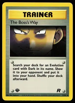 The Boss's Way 73/82 1st Edition Uncommon Team Rocket Pokemon Card - Image 1