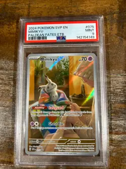 Pokemon 2024 SVP En Promo Paldean Fates ETB MIMIKYU #075 PSA 9 Mint RARE 7 - Image 1