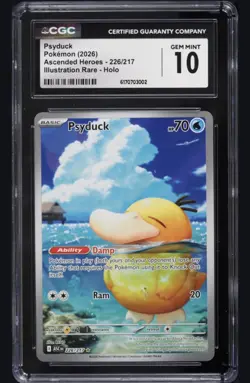 CGC 10 GEM MINT 💎 Psyduck 226 Ascended Heroes Illustration Rare Pokemon PSA - Image 1