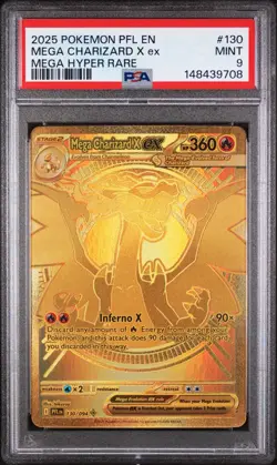 The Pokemon Company Pokemon TCG Mega Charizard X ex 130/094 PSA 9 Holo - Image 1