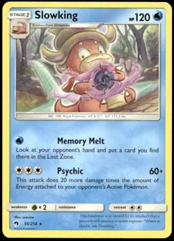 Slowking 55/214 Rare Lost Thunder Pokemon Lightly Played - Image 1