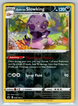 Galarian Slowking 098/198 Holo Rare Chilling Reign Pokemon Reverse Holo NM - Image 1