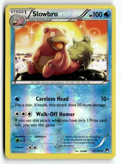 Slowbro 20/122 Uncommon BREAKpoint Reverse Holo Heavily Played/DMG Back Crease - Image 1