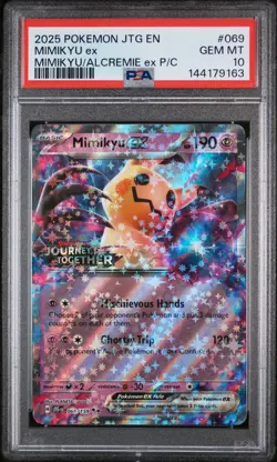 2025 POKEMON JTG EN-JOURNEY TOGETHER #069 MIMIKYU EX PSA 10 - Image 1