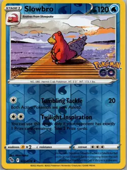 Slowbro 020/078 Uncommon Pokemon GO Pokemon Reverse Holo Lightly Played - Image 1
