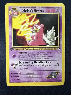 MP Pokemon TCG Sabrina's Slowbro Gym Heroes 60/132 1st Edition Free Ship B - Image 1
