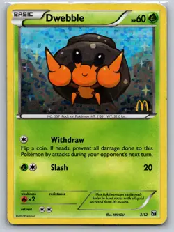 DWEBBLE 003/012 HOLO PROMO MCDONALD'S PROMOS 2012 POKEMON HOLO DMG - Image 1