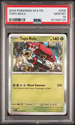 2024 Pokemon Tapu Bulu 006/064 Sv: Shrouded Fable Holo PSA 10 Gem Mint - Image 1