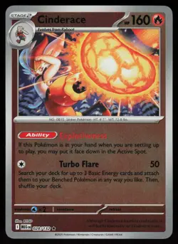 Cinderace 028/132 Rare Mega Evolution Pokemon Reverse Holo Near Mint - Image 1