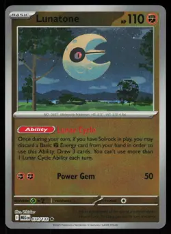 Lunatone 074/132 Rare Mega Evolution Pokemon Reverse Holo Near Mint - Image 1