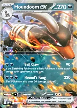 Pokemon Houndoom ex 134 - Obsidian Flames - NM - Image 1