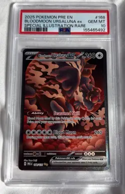 Pokemon Bloodmoon Ursaluna ex Special Illustration Rare Holo PSA 10 Sv: Prismat… - Image 1
