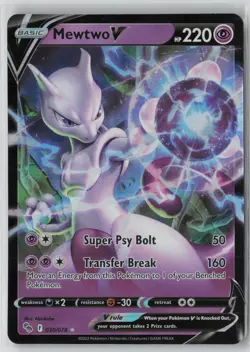 Mewtwo V 030/078 Holo V Rare Pokemon GO Pokemon NM - Image 1
