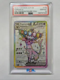 2025 POKEMON SVP EN ESPEON ex PRE PREMIUM FIGURE COLL #175 PSA 10 - Image 1