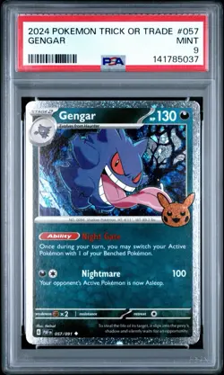 2024 Pokemon Trick Or Trade #057 Gengar PAF EN 057/091 PSA 9 Mint - Image 1