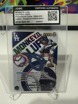 Monkey D. Luffy Dodgers Promo Eb02-010 CGC Certified Authentic - Image 1