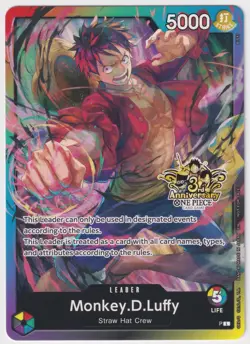 Monley D Luffy P Rainbow Leader 3rd Anniversary - NM - One Piece TCG - English - Image 1
