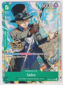 Sabo OP09-027 3rd Anniversary Promo NM One Piece TCG English No.2 - Image 1