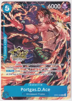 Ace OP07-053 3rd Anniversary Promo NM One Piece TCG English No.3 - Image 1