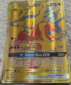 Pokemon Reshiram & Charizard GX SM247 Oversized Jumbo Promo Card NM Condition - Image 1
