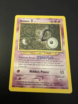 Unown V 89/105 Neo Destiny Unlimited 2002 Pokemon Card Common NM - Image 1