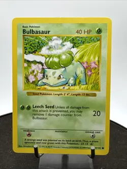 Pokemon Base Set Unlimited Regular Finish Bulbasaur Shadowless 44/102 - Image 1