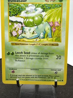 Pokemon Base Set Unlimited Regular Finish Bulbasaur Shadowless 44/102 - Image 3