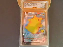 Pokemon Celebrations Surfing Pikachu VMAX 009/025 AGS 9.5 Mint Holo Rare 2021 - Image 1