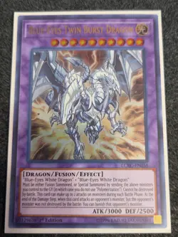 Yugioh Blue-Eyes Twin Burst Dragon LCKC-EN058 Ultra Rare NM 1st Ed - Image 1