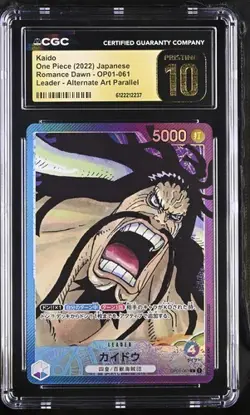 ✨✨ CGC 10 Pristine One Piece Kaido OP01-061 Leader Alternate Art Parallel Jpn - Image 1