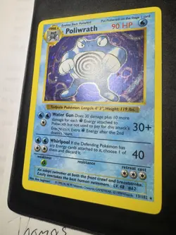 Poliwrath Holo MP Shadowless Card 013/102 Base Set - Image 2
