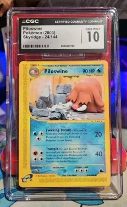 CGC 10 Piloswine 24/144 Skyridge Pokemon 2003 Vintage TCG GRADED CARD GEM MINT! - Image 1