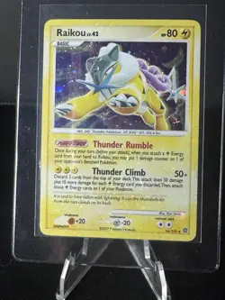 Pokemon TCG Raikou Cracked Ice Holo Rare Card 16/132 Secret Wonders Holo Bleed - Image 1