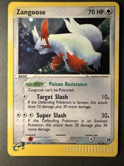 Zangoose 14/100 Holo Rare EX Sandstorm Pokemon Card DOUBLE SWIRL - Image 1