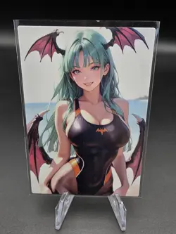 Morrigan Aensland Street Fighther Holographic Anime Collectible Trading Card - Image 1