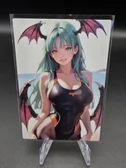 Morrigan Aensland Street Fighther Holographic Anime Collectible Trading Card - Image 2