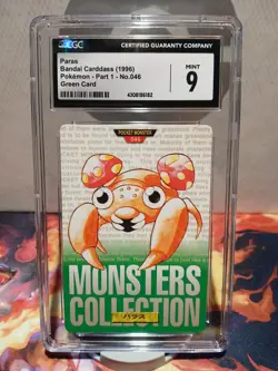 CGC 9 Paras Bandai Carddass Japanese Pokemon Part 1 #046 Green Card - Image 1