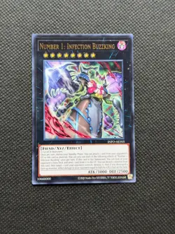 YUGIOH Rare Number 1: Infection Buzzking INFO-AE103 AE NM Card - Image 1