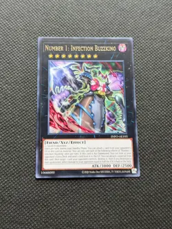 YUGIOH Rare Number 1: Infection Buzzking INFO-AE103 AE NM Card - Image 2